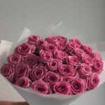 Розы розовые 31шт 60см