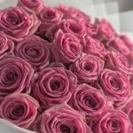 Розы розовые 31шт 60см
