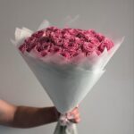 Розы розовые 31шт 60см