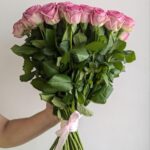 Розы аква 51шт 60 см розовая
