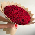 Красные розы 50см