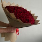 Красные розы 50см