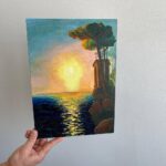 Картина пейзаж церквушка у моря Айвазовский