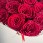 Монобукет из 25 красной розы 50см