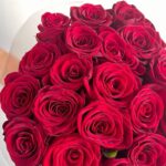 Монобукет из 25 красной розы 50см