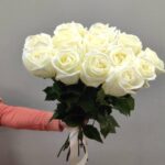 Монобукет из 15 роз аваланж 60см