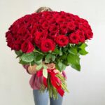 101 красная роза 60см