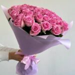 Букет из 51 розы аква 50см