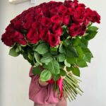 101 красная роза 70 см