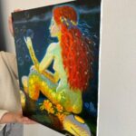 Картина маслом "Русалка на берегу"