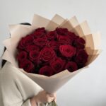 Розы красные 21шт 70см