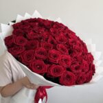 Красные розы 70 см