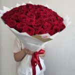 Красные розы 70 см