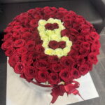 Коробка из 101 розы с Вашей буквой