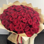 51 красная роза 60 см