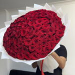 101 бордовая Роза 60 см с ароматом