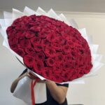 101 бордовая Роза 60 см с ароматом