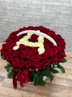 101 Роза в корзине с Вашей буквой ❤️ — изображение 3