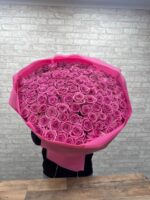 101 розовая Роза Аква 60 см 😍 — изображение 4