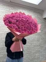 101 розовая роза 70 см 🥰 — изображение 4