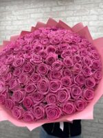 101 розовая роза 70 см 🥰 — изображение 6